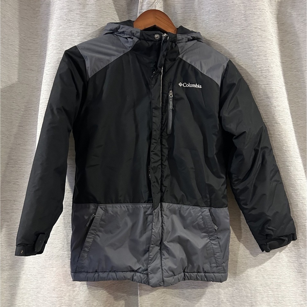 Columbia Big Boys Lightning Lift Jacket Black Graphite Zip Front Size‎ Medium